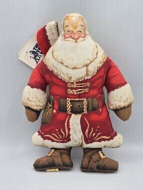Vtg 1985 The Toy Works Santa Claus Plush 10" Classic Christmas Realistic W/ Tags